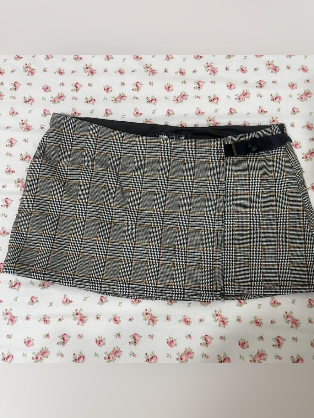 Urban Outfitters Plaid Buckle Mini Skort